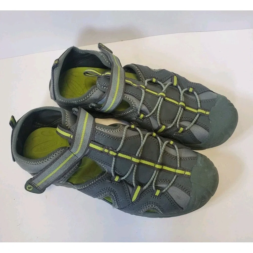 Merrell Hydro 2 Hiker Closed Toe Sandals Gray Green Water Shoes Big Kids Size 6M